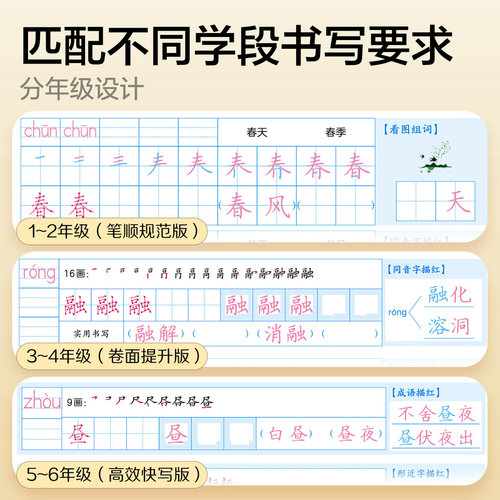 2026新版三步写好规范字语文英语同步字帖一二三年级四五六年级上下册人教版小学生专用一类字生字描红默写本华夏万卷二类字练字帖 - 图1