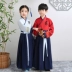 Trang phục trẻ em, cô gái Hanfu, trang phục dân tộc, ba nhân vật nam, trang phục trẻ em sách nhỏ, váy Nho giáo, trang phục biểu diễn phong cách Trung Quốc - Trang phục