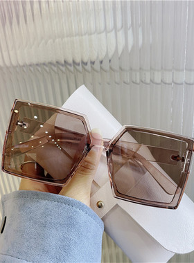 日本品质偏光镜太阳镜防紫外线男女复古黑色方形大框眼镜圆脸显瘦