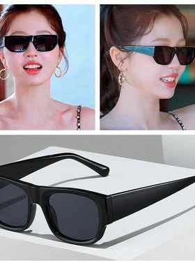 日本品质红书达人蓝色墨镜女ins风防晒眼镜高级感显脸小街头个性