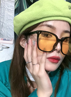 日本品质2025新款眼镜防紫外线大脸方框红色墨镜显瘦太阳镜女潮嘻