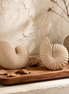 创意沙色贝壳树脂海洋风桌面摆件