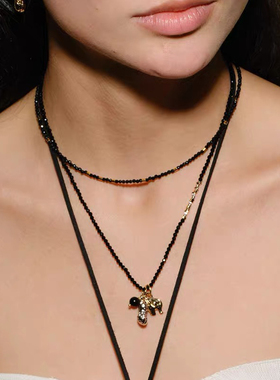 Céleste好事花生小象串珠项链女