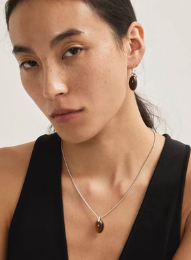 Céleste虎眼石单珠吊坠项链女