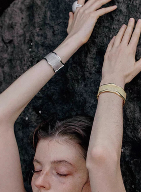 Céleste明星同款鎏沙开口手镯女