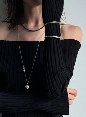 Céleste小众设计圆球吊坠项链女