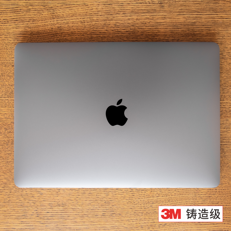 艺贴 3M铸造级材质带导气槽背胶黑色Logo贴纸适用苹果MacBook个性装饰防指纹防刮耐磨遮瑕不留残胶一份2个装-图2