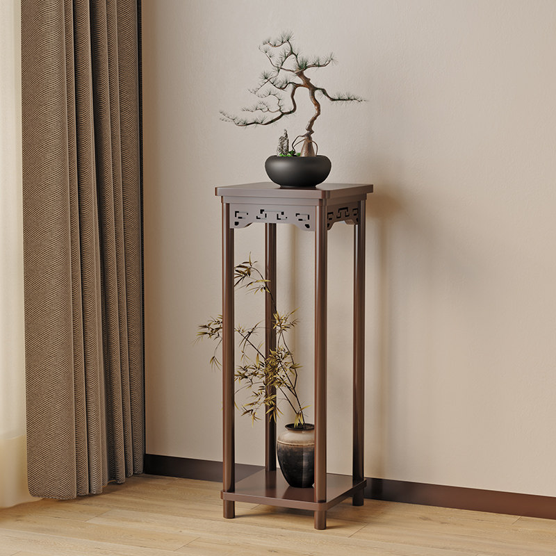 中式花架子客厅落地式置物架阳台实木花台2025新款室内多层花盆架,淘宝优惠券,粉丝福利购,淘宝优惠卷