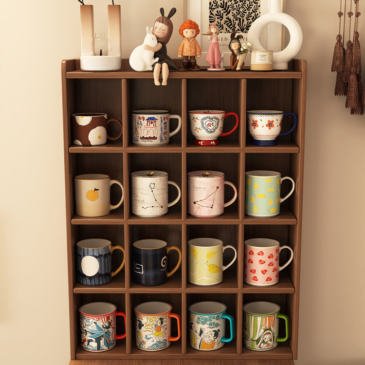 奢屋家具 全实木杯架置物架家用陈列柜咖啡杯马克杯收纳柜格子,淘宝优惠券,粉丝福利购,淘宝优惠卷