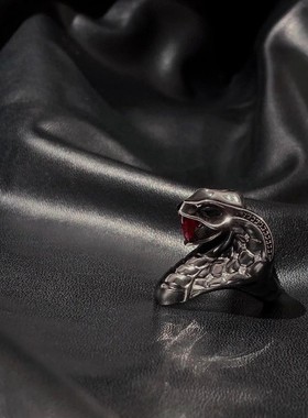 《生灵欲望之蛇》欧美复古眼镜蛇戒指暗黑风小众高级感朋克指环