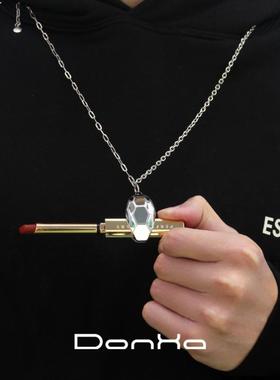 项链高街男donha钛钢树脂会咬人的蛇形蛇头吊坠潮牌女夹子ins轻奢