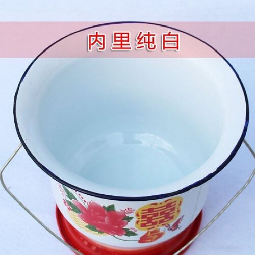 铁小痰盂女搪瓷尿桶大人尿盆防臭家用起夜桶老人卧室尿壶成人 - 图1