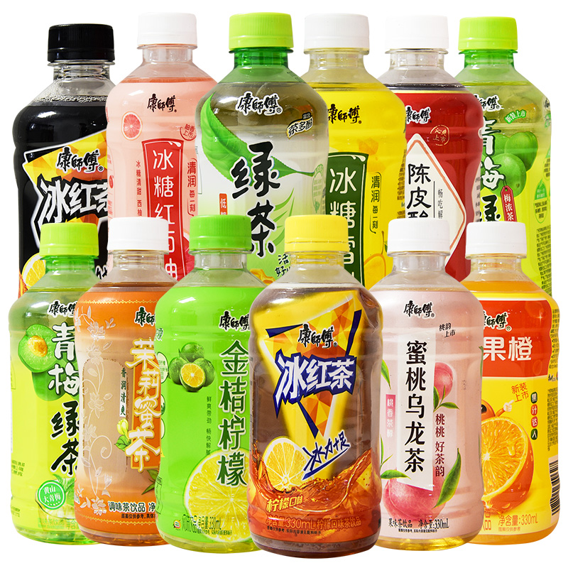 康师傅冰红茶饮料330ml*24瓶整箱酸梅汤冰糖雪梨茉莉蜜茶夏季饮品