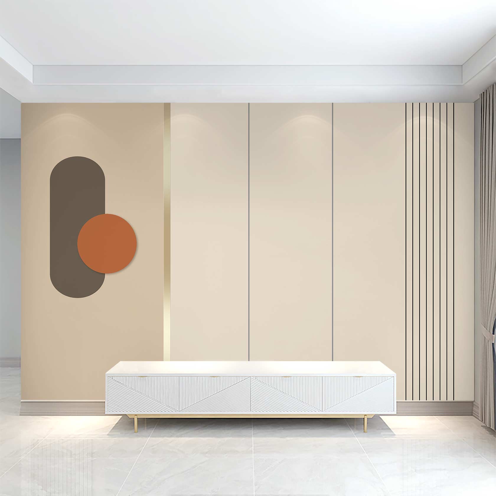 电视背景墙壁画新款轻奢奶油风壁布定制3d立体壁纸8D客厅影视墙布 - 图1