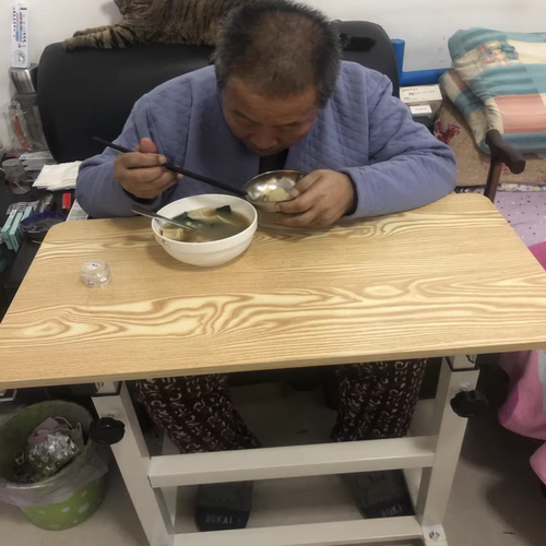 病人用餐桌医院老人吃饭桌卧床上月子可移动升降折叠床边桌康复桌 - 图0