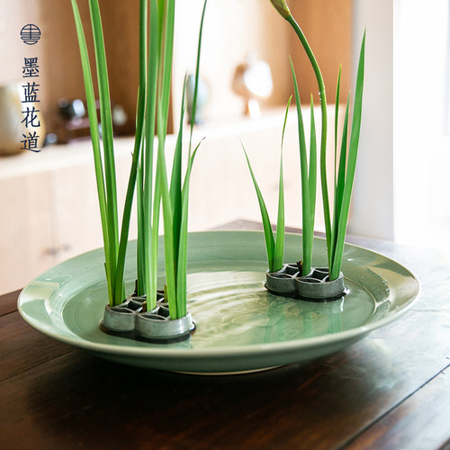 不锈钢七宝剑山插花器禅意中式日式小原流写景盛花插花底座工具 - 图1