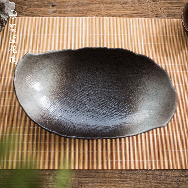 柳叶陶瓷花盘中式插花器皿大禅意花道花器剑山插花器底座花盆复古,淘宝优惠券,粉丝福利购,淘宝优惠卷