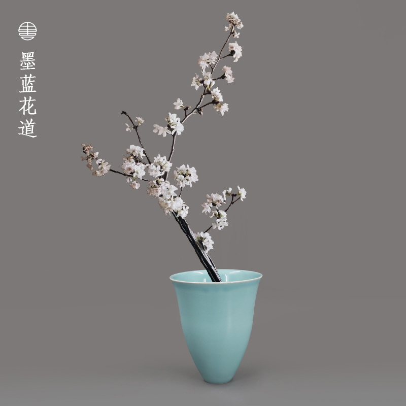 高档日本进口池坊花器插花器皿日式花道禅意轻奢陶瓷创意干花花瓶 - 图2