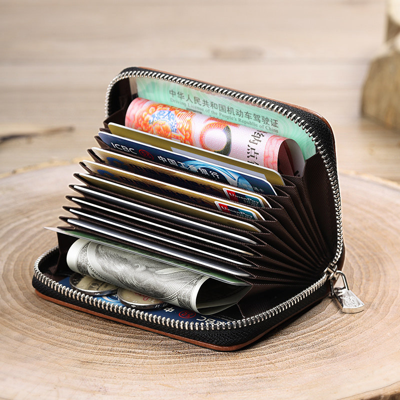 英皇保罗拉链卡夹多卡位小巧名片包 英皇保罗卡包