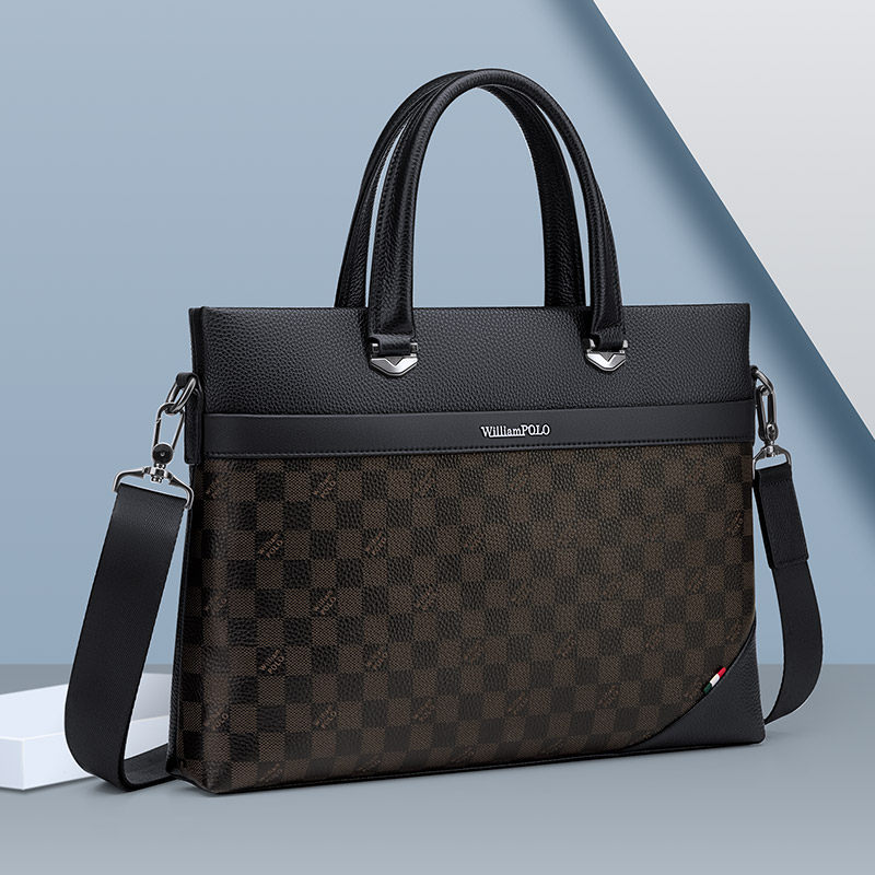 英皇保罗真皮公文包男士潮斜挎包 英皇保罗男士包袋