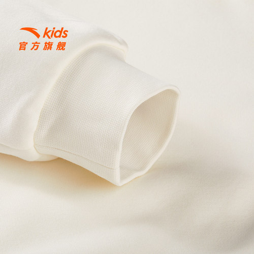 【搜3件65折】安踏儿童女大童针织连帽套头衫保暖中大童加绒卫衣 - 图2