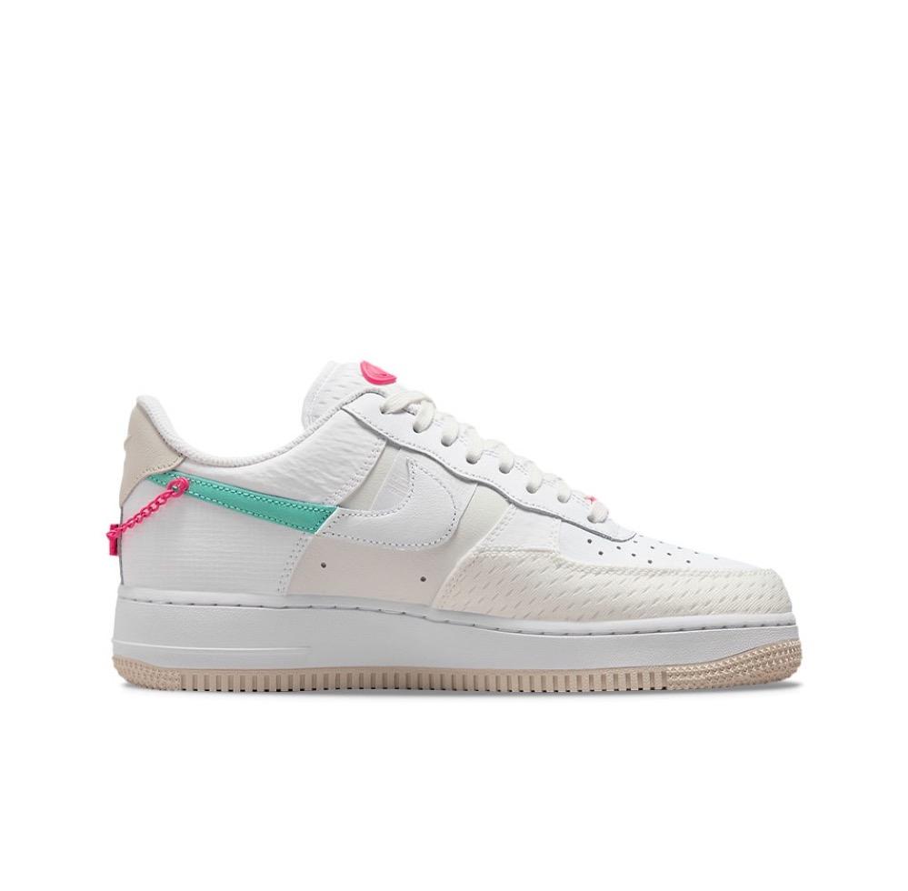 Nike Air Force 1街舞系列 经典防滑白粉精致休闲板鞋 DX6061-111 - 图0