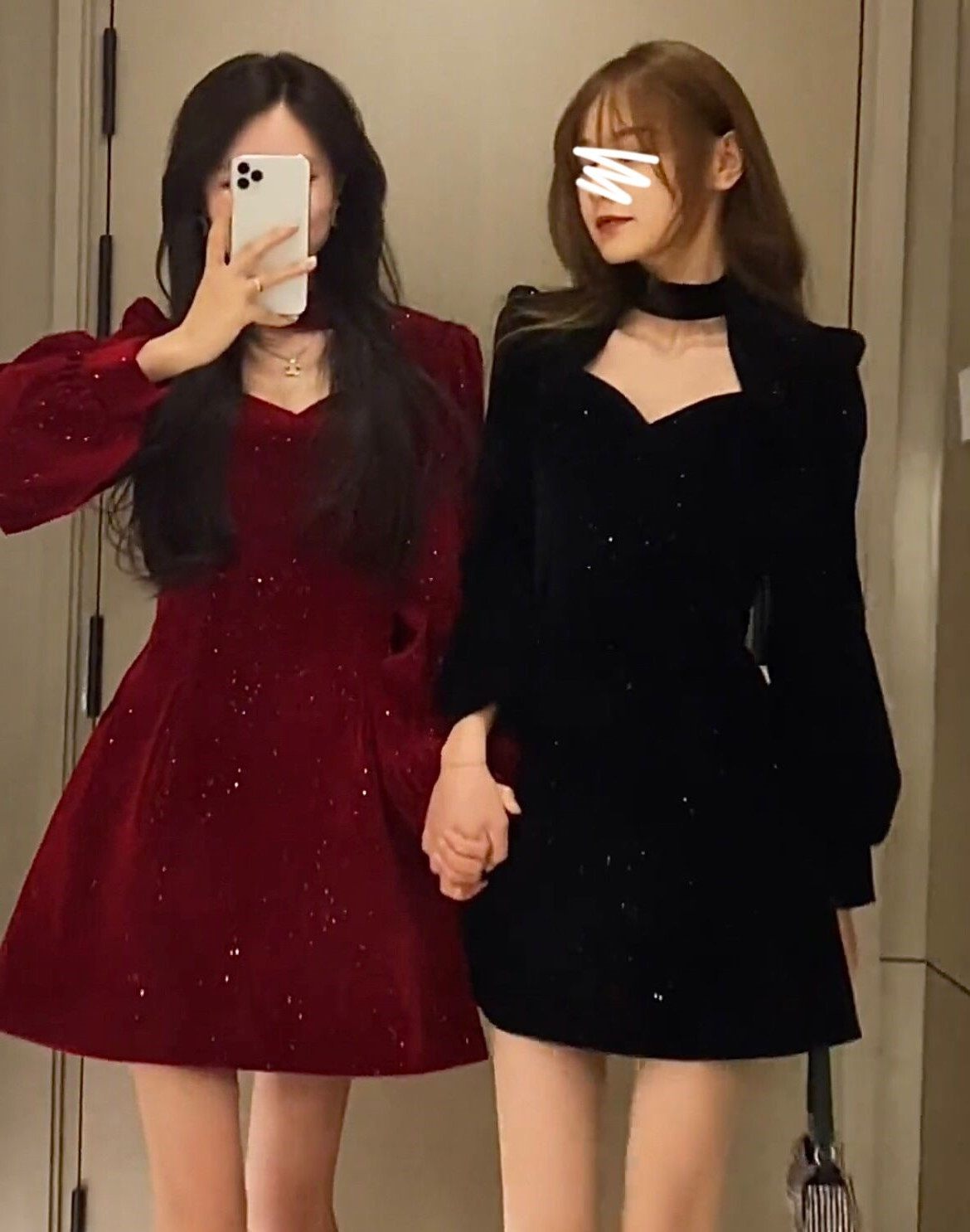 【圣诞红色】赴宴丝绒千金年会连衣裙 达琦思连衣裙