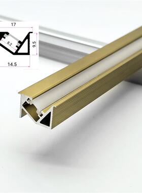 嵌入式斜45度发光1510灯槽侧发光斜角灯带铝槽酒柜展示柜灯槽型材