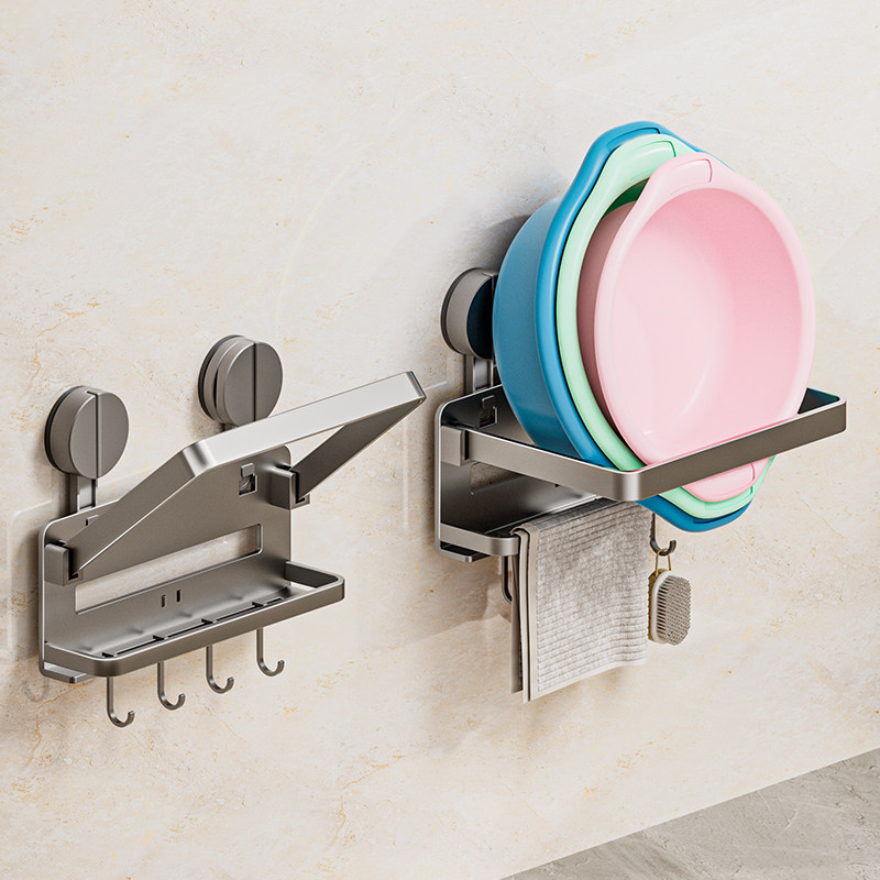 强力吸盘脸盆架壁挂式阳台卫生间收纳置物架厨房洗菜盆架子免打孔,淘宝优惠券,粉丝福利购,淘宝优惠卷