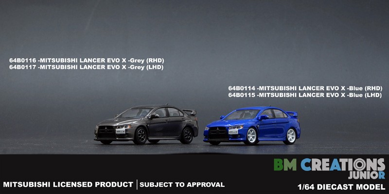 BMC 1 64合金车 Lancer Evo X 三菱蓝瑟5代跑车模型玩具摆件 - 图3