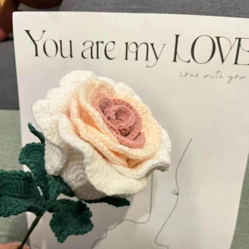 手工编织泰国玫瑰花diy材料包针织花束自制钩织花束编织材料爆款,淘宝优惠券,粉丝福利购,淘宝优惠卷