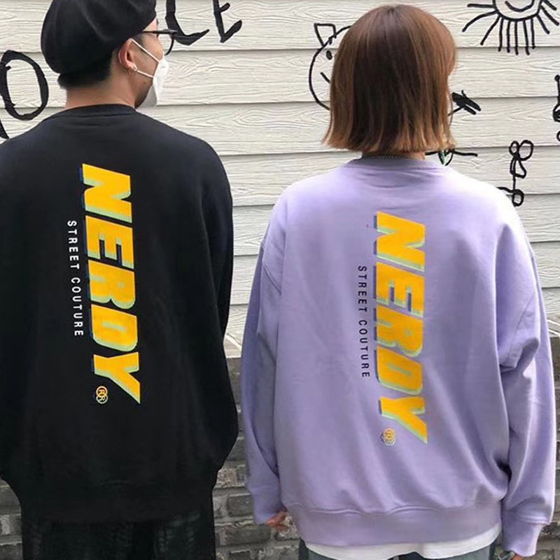 2021 超火时尚宽松百搭男女情侣装紫色上衣 ins NERDY 卫衣女 春季潮牌 2021 超火时尚宽松百搭男女情侣装紫色上衣 ins NERDY 卫衣女 春季潮牌