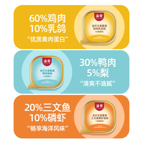 滋奇全价全期主食餐盒升级2.0 小鸟胃成猫幼猫湿猫粮  40g*6罐 - 图1
