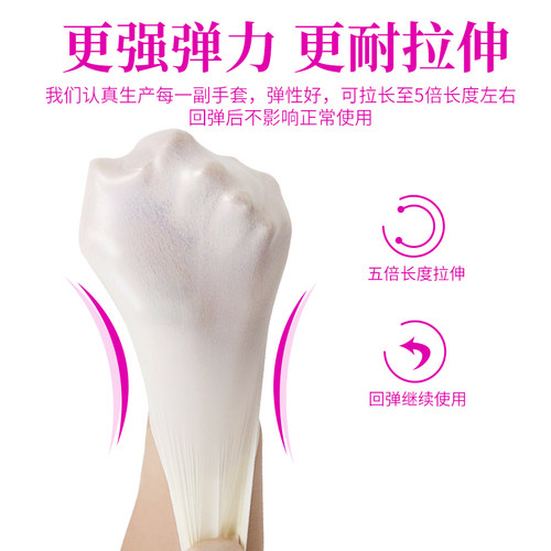 一次性乳胶手套弹力紧身餐饮牙科橡胶纹绣手术厨房加厚盒装抽取式 - 图1