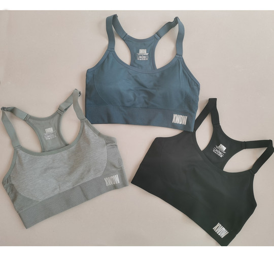 运动文胸一体式无钢圈高强度支持瑜伽健身房训练跑步跳绳防抖速干