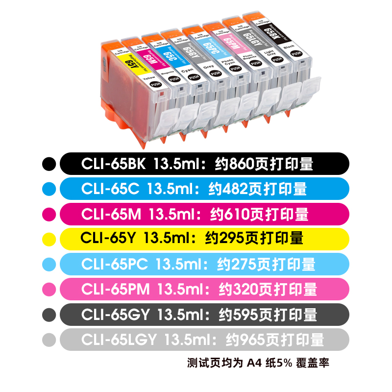 近墨者适用佳能pro200墨盒CLI-65 CANON PRO-200打印机墨盒CLI65 PIXMA CLI-65BK黑色彩色八色墨水盒 - 图1