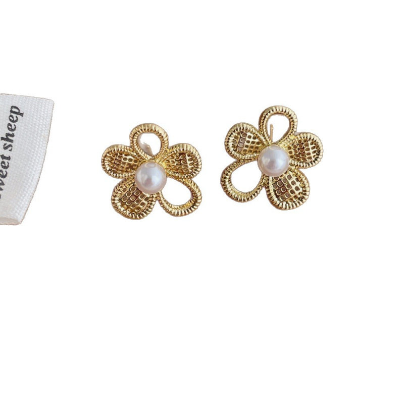 小众设计花丝刺绣镂空花朵耳环女法式简约高级感优雅气质耳钉耳饰,淘宝优惠券,粉丝福利购,淘宝优惠卷