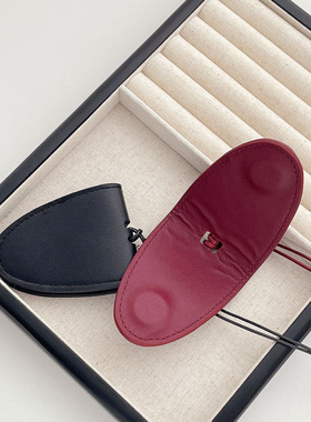 韩国博主同款皮质脖挂磁吸长款项