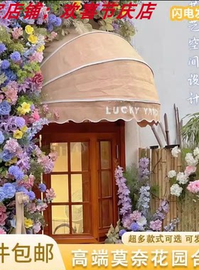 莫奈花园仿真花瀑布墙美陈