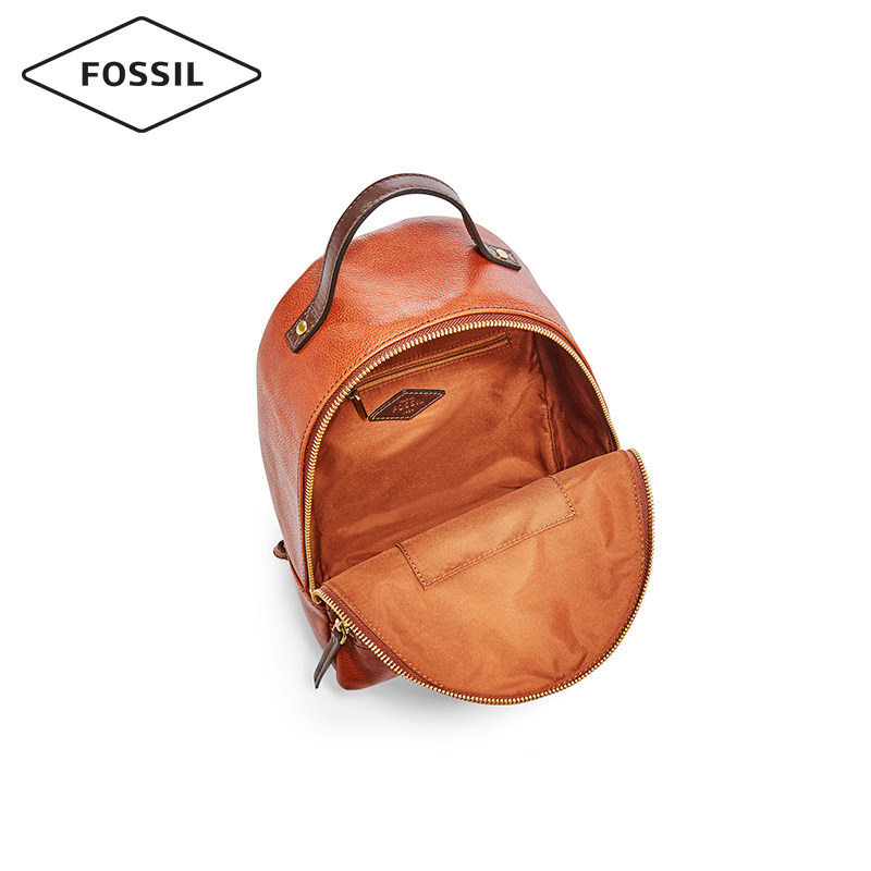 fossil化石女包复古通勤牛皮双肩包 fossil箱包双肩背包