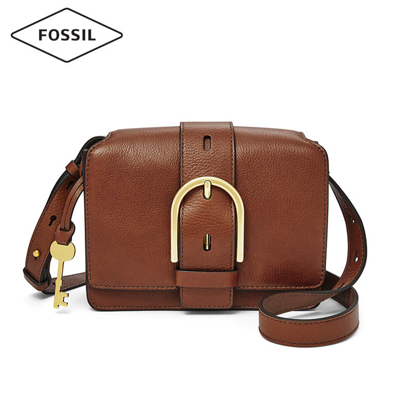 fossil化石简约通勤真皮单肩剑桥包 fossil箱包女士包袋