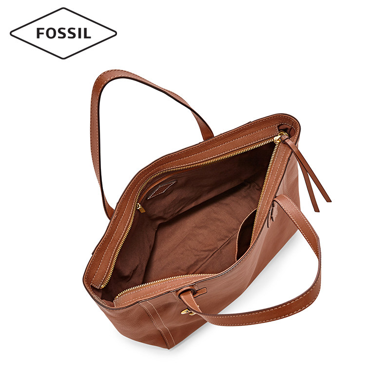 fossil化石女托特包复古真皮包包 fossil箱包女士包袋