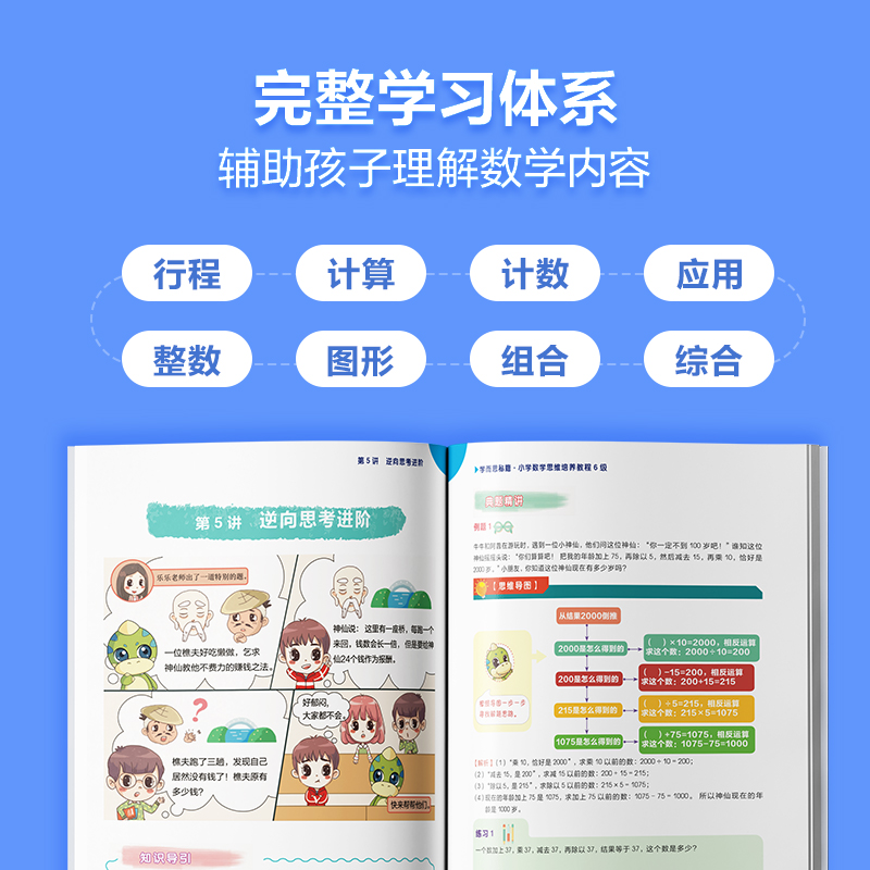 【学而思教育】学而思秘籍小学数学思维培养教程+练习1-6年级配视频课程训练教材全解数学解题逻辑同步校内重难点教程练习题拓展