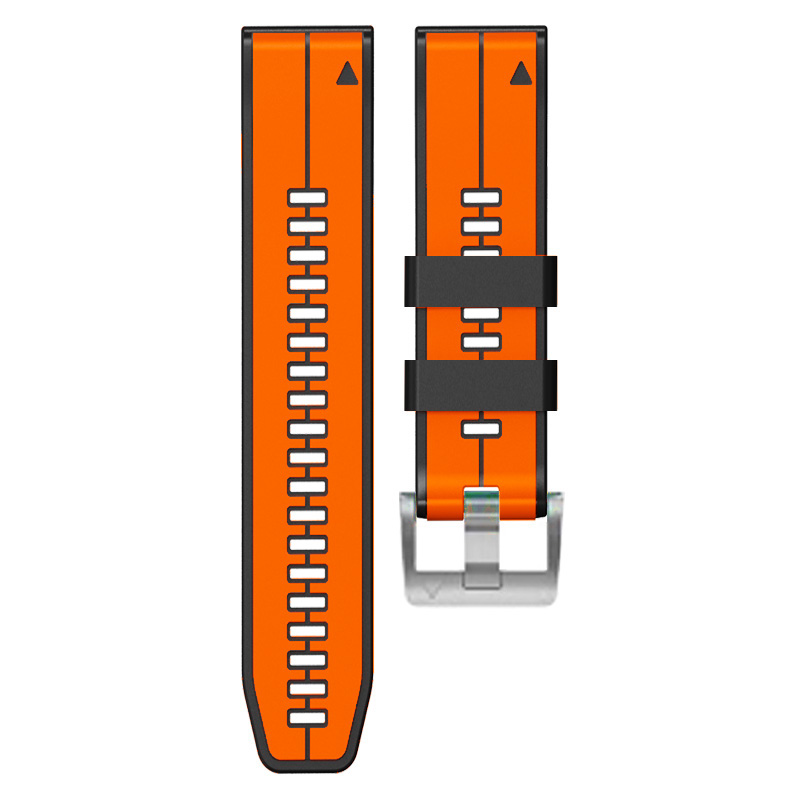 适用佳明fenix5S/plus/6S/pro Descent Mk2S/mk3i 43mm快拆硅胶表带 fenix7s运动替换腕带竖纹双色20mm潮流女-图3
