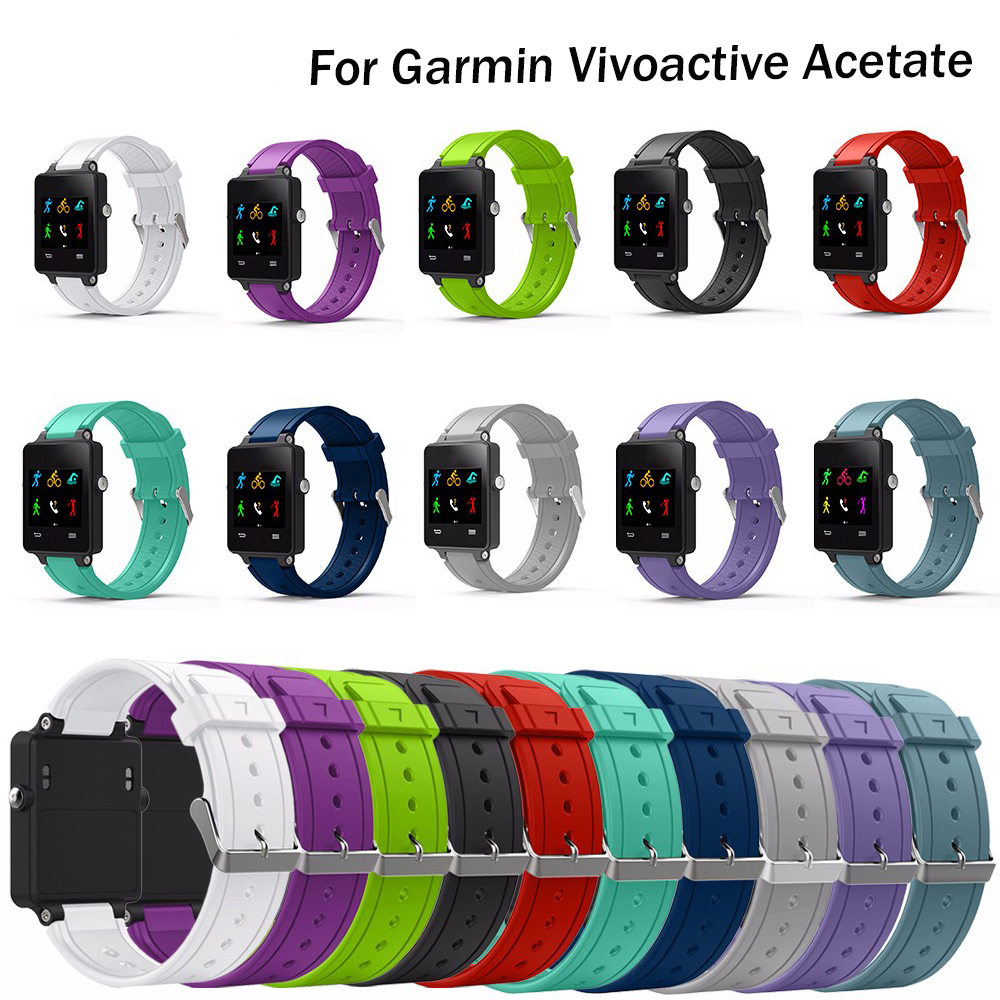 牛境 适用于佳明vivoactive手表带软 Garmin  Acetate硅胶表带智能手环运动腕带男女潮配件带螺丝刀替换表带 - 图1