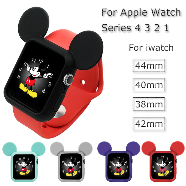 适用Apple Watch7/8/9苹果手表壳SE2软iwatch9代防摔保护套iphone watch5/6米奇卡通保护壳可爱女44/41/45mm