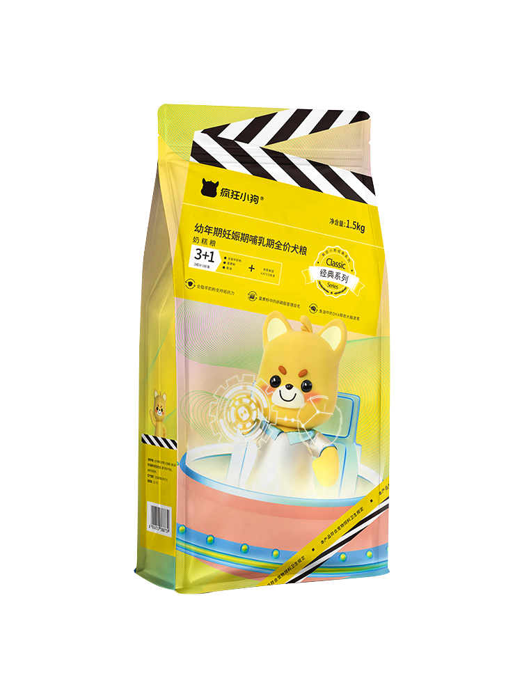 疯狂的小狗狗粮幼犬奶糕泰迪中小型犬奶狗离乳期1-3个月通用型3斤优惠券