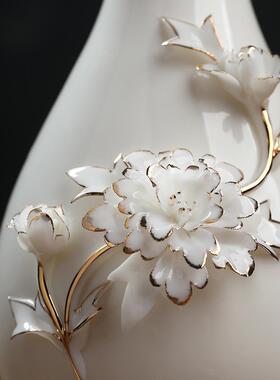 采购产品高端彩金陶瓷花瓶，古色古香的架子饰品，可接近的奢侈品