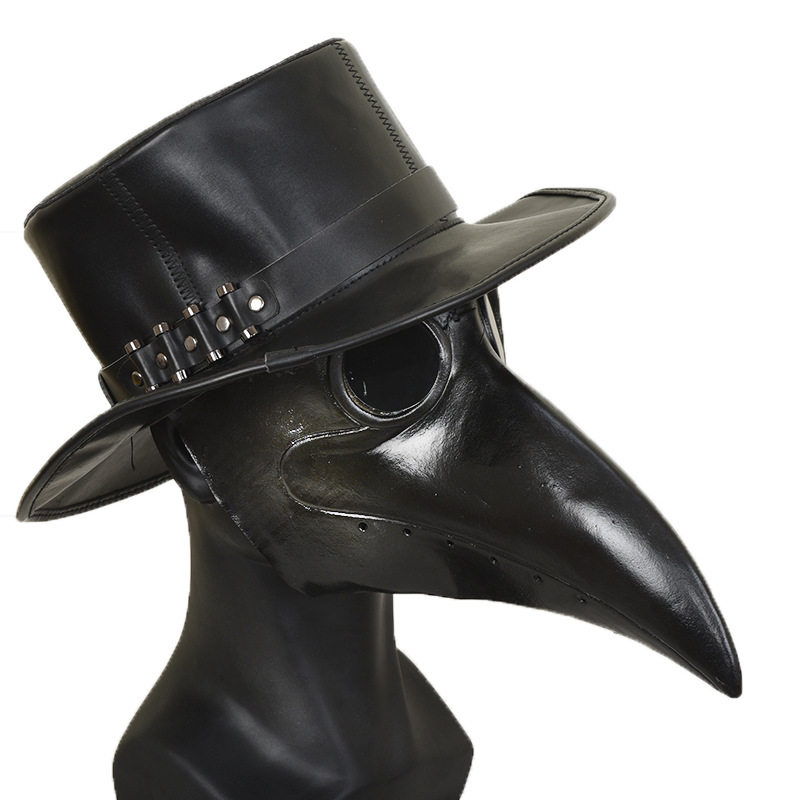 中世纪瘟疫乌鸦黑色鸟嘴面具黑死病cosplay巫医面具万圣节