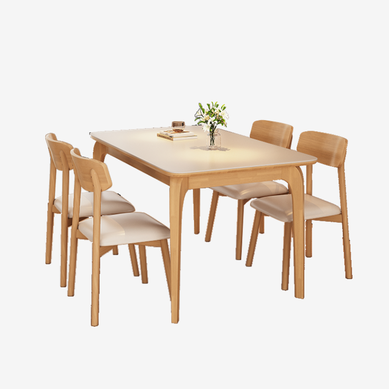 实木岩板餐桌椅2024新款家用小户型原木奶油风长方形餐桌,淘宝优惠券,粉丝福利购,淘宝优惠卷